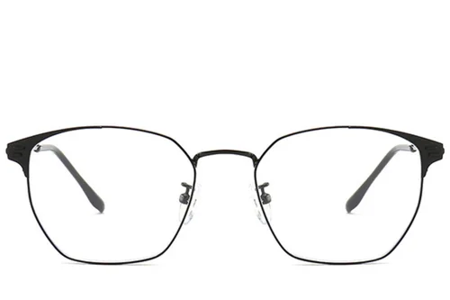 Lunettes de soleil demi-cerclées en métal noir #BS0406-0252
