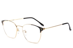 Semi-rimless Golden Metal Glasses #BS0406-0253