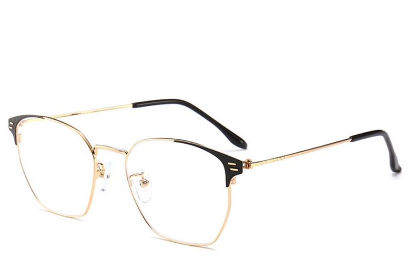 Semi-rimless Golden Metal Glasses #BS0406-0253