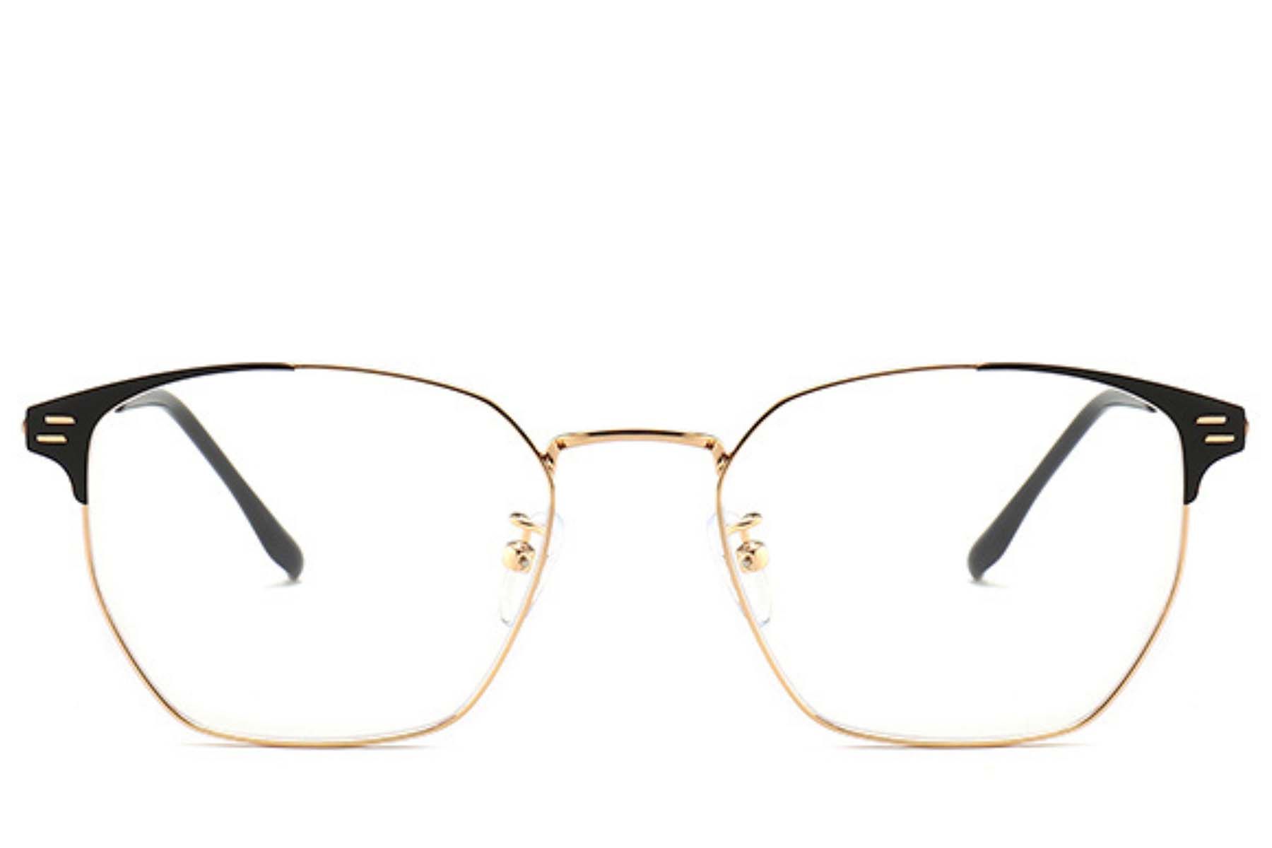 Semi-rimless Golden Metal Glasses #BS0406-0253