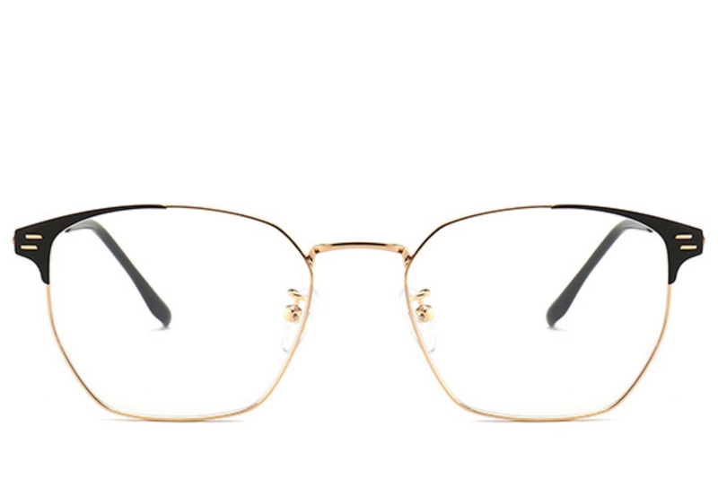 Semi-rimless Golden Metal Glasses #BS0406-0253