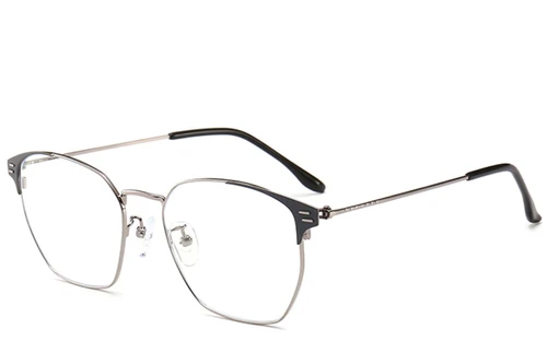 Semi-rimless Grey Metal Glasses #BS0406-0254