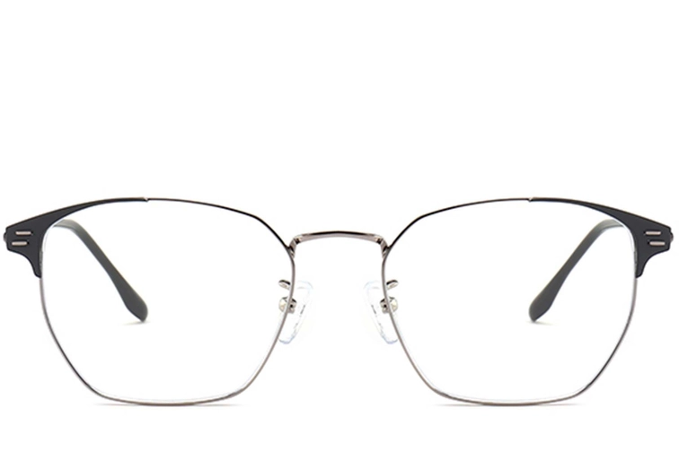 Semi-rimless Grey Metal Glasses #BS0406-0254
