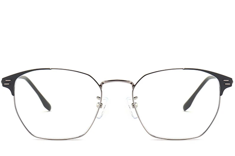 Lunettes en métal gris semi-cerclées #BS0406-0254