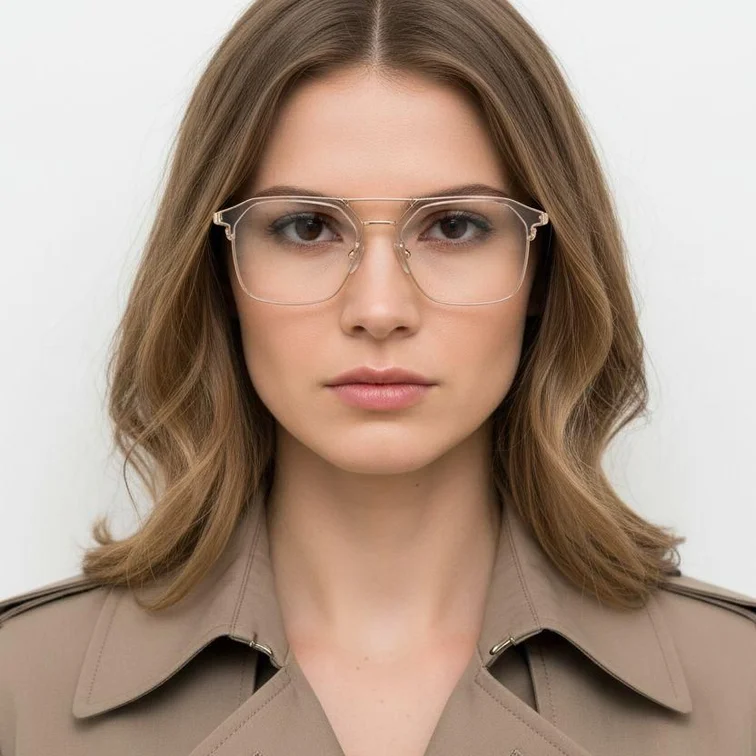 Semi-rimless Pink TR90 Glasses #BS0406-0256