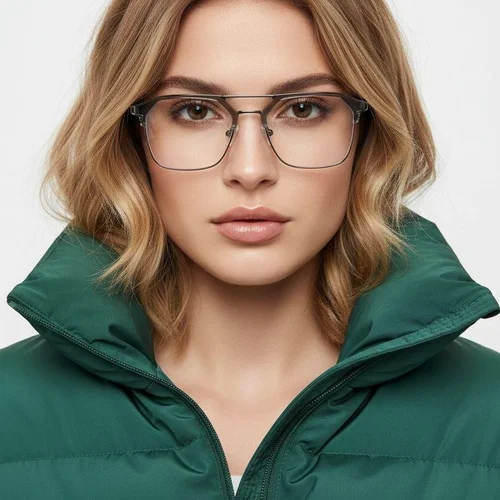 Lunettes TR90 grises semi-cerclées #BS0406-0257