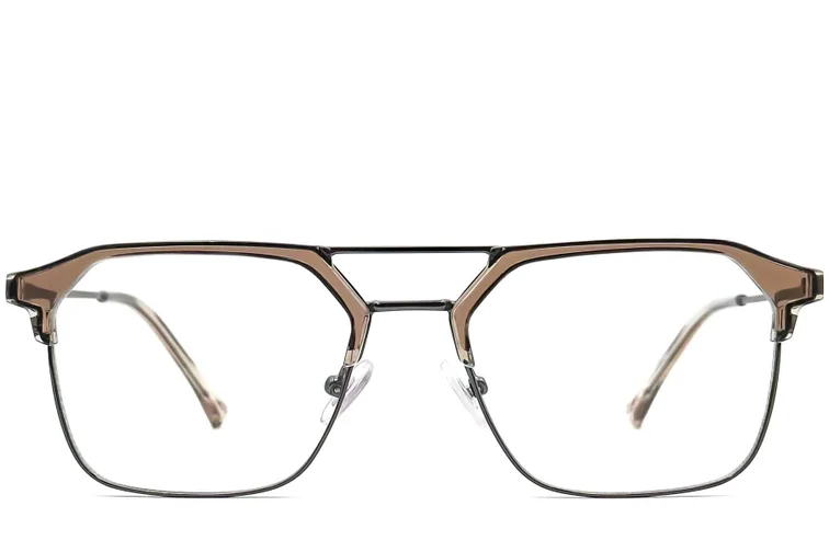 Lunettes TR90 marron semi-cerclées #BS0406-0258