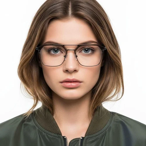 Lunettes TR90 marron semi-cerclées #BS0406-0258