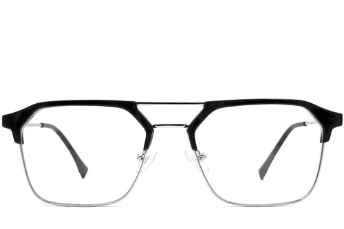 Lunettes TR90 argentées semi-cerclées #BS0406-0259