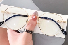 Oval Golden Metal Glasses #BS0406-0260