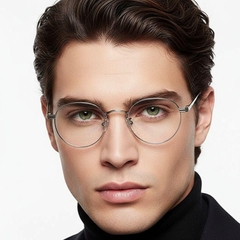 Gafas ovaladas de metal plateado #BS0406-0261