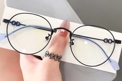 Oval Black Metal Glasses #BS0406-0262
