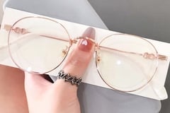 Oval Pink Metal Glasses #BS0406-0264