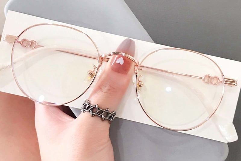 Oval Pink Metal Glasses #BS0406-0264