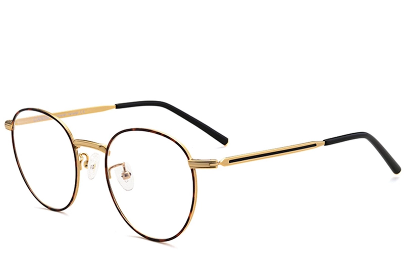 Oval Tortoiseshell Metal Glasses #BS0406-0269