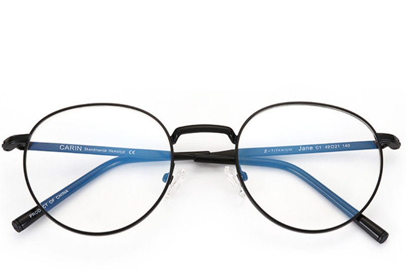 Oval Black Metal Glasses #BS0406-0270