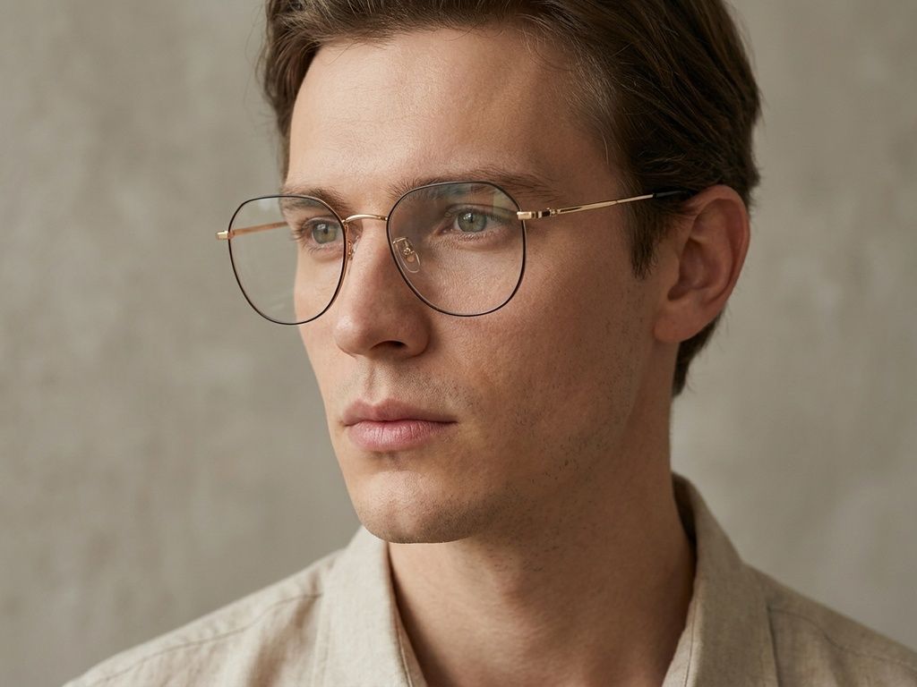 Oval Black Titanium Glasses #BS0406-0271