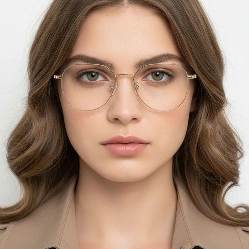 Oval Golden Titanium Glasses #BS0406-0272