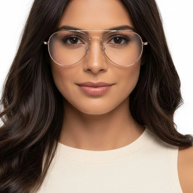 Gafas de aviador de titanio rosa #BS0406-0275