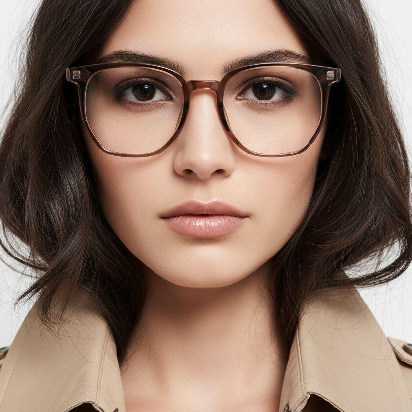 Rectangular Brown TR90 Glasses #BS0406-0277
