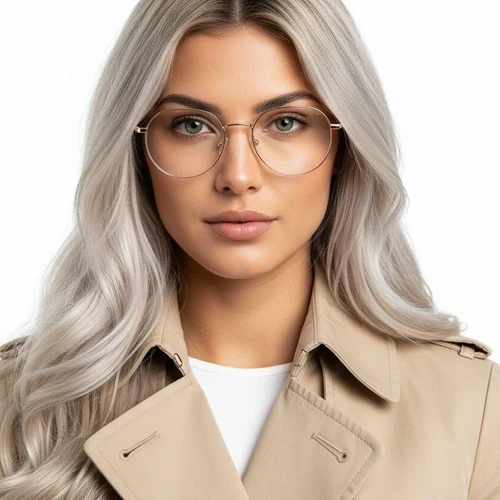 Lunettes géométriques en métal rose #BS0406-0284