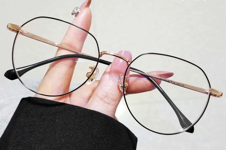 Geometric Black Metal Glasses #BS0406-0285