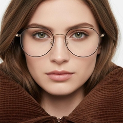 Gafas geométricas de metal negro #BS0406-0285