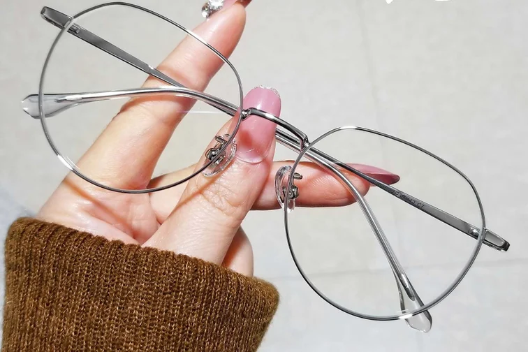 Lunettes géométriques en métal argenté #BS0406-0286