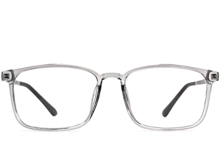 Rechteckige graue TR90-Brille #BS0406-0294
