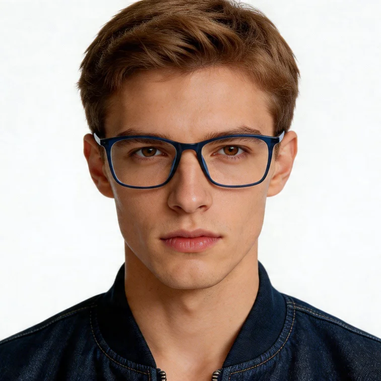 Rectangular Blue Ultem Glasses #BS0406-0306