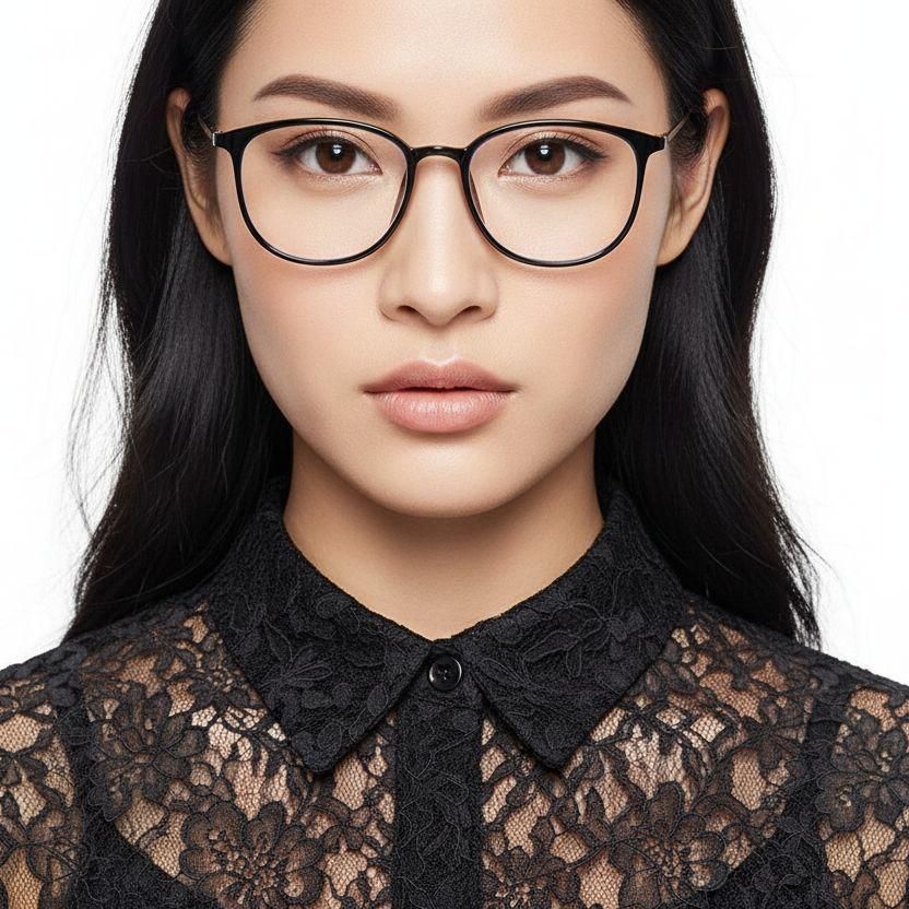 Oval Black Ultem Glasses #BS0406-0309
