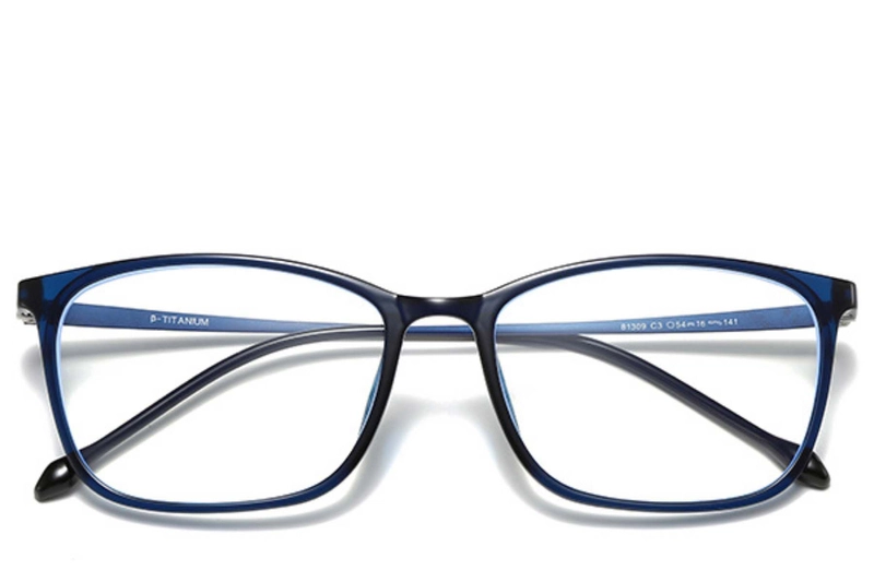 Rectangular Blue Ultem Glasses #BS0406-0315