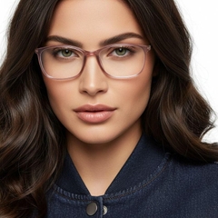 Rectangular Pink Ultem Glasses #BS0406-0317