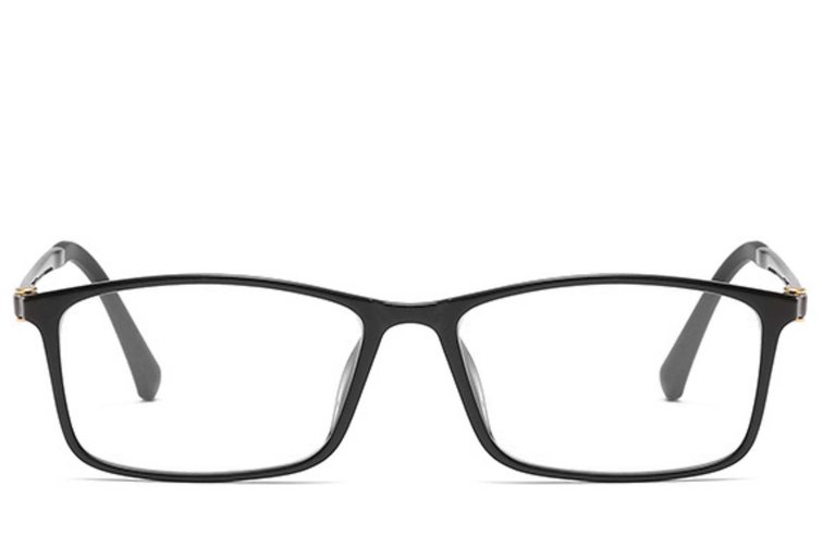 Rechthoekige zwarte Ultem-bril #BS0406-0318