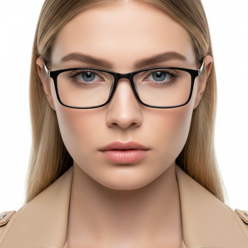 Lunettes rectangulaires noires Ultem #BS0406-0318