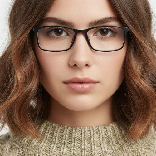 Lunettes rectangulaires noires Ultem #BS0406-0319