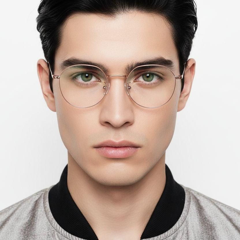 Gafas ovaladas de titanio rosa #BS0406-0322