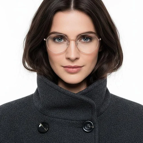 Lunettes ovales en titane rose #BS0406-0322