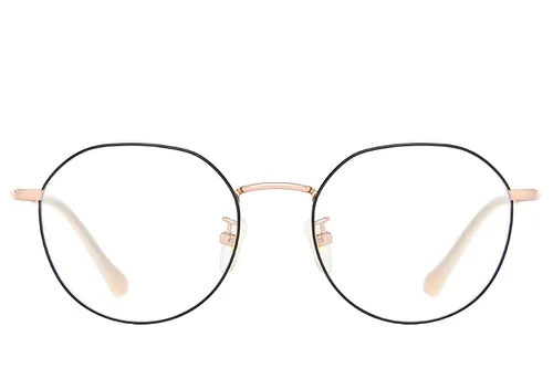 Lunettes ovales en titane noir #BS0406-0323