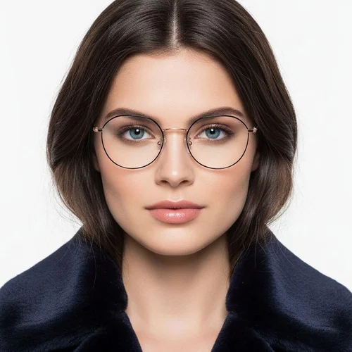 Lunettes ovales en titane noir #BS0406-0323