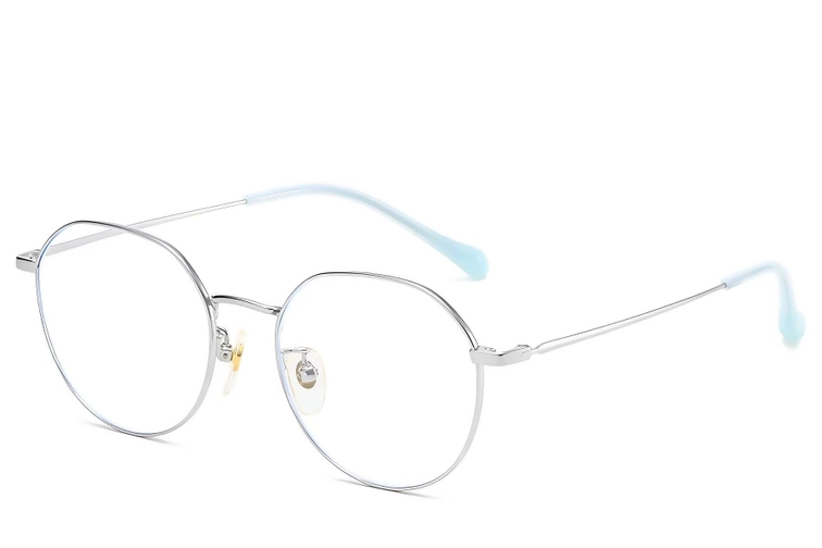 Oval Silver Titanium Glasses #BS0406-0324