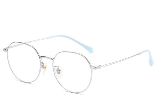 Oval Silver Titanium Glasses #BS0406-0324