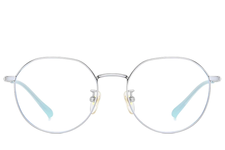 Oval Silver Titanium Glasses #BS0406-0324