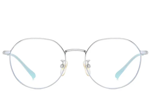 Lunettes ovales en titane argenté #BS0406-0324