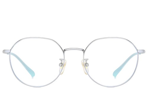 Oval Silver Titanium Glasses #BS0406-0324