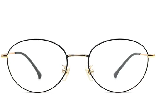 Lunettes ovales en titane doré #BS0406-0325