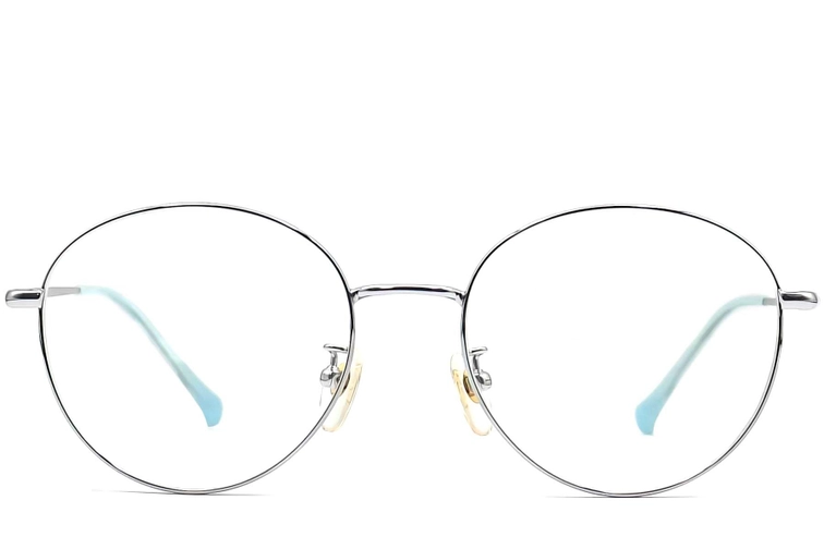 Oval Silver Titanium Glasses #BS0406-0326