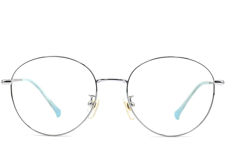 Oval Silver Titanium Glasses #BS0406-0326