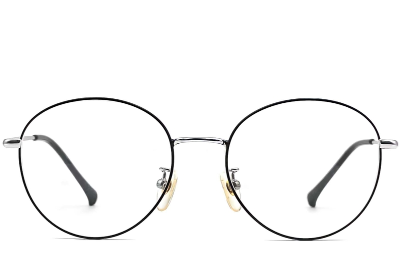 Gafas ovaladas de titanio negro #BS0406-0327