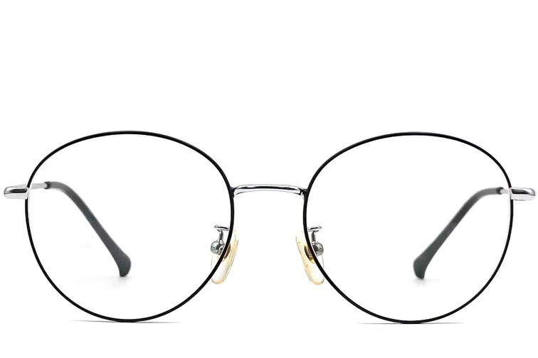 Gafas ovaladas de titanio negro #BS0406-0327
